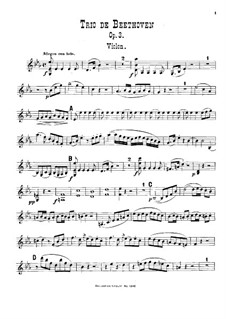 String Trio No.1 in E Flat Major, Op.3: Version for piano trio – violin part by Ludwig van Beethoven