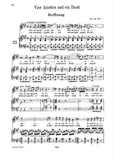 Four Ariettas and Duet, Op.82: Piano-vocal score by Ludwig van Beethoven