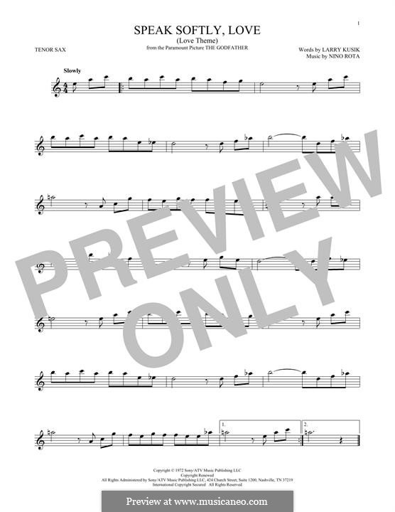 The Godfather (Love Theme) by N. Rota sheet music on MusicaNeo