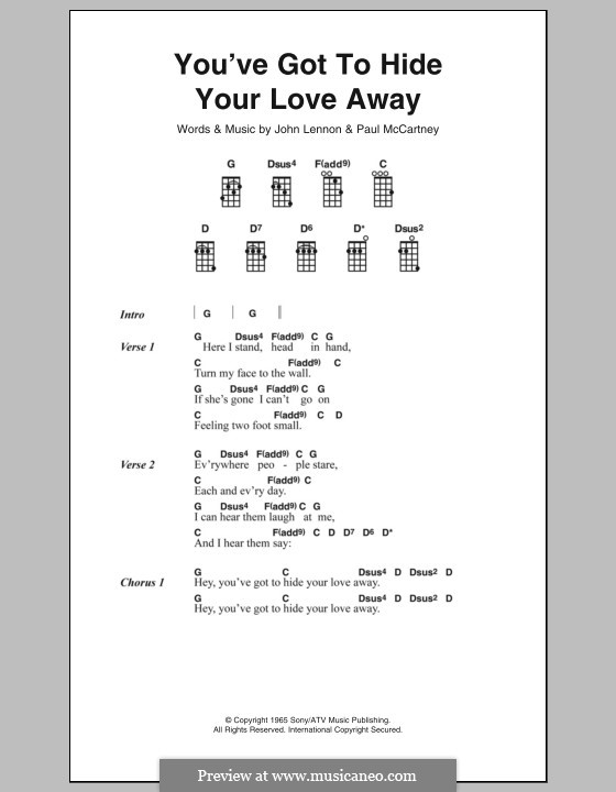 You've Got to Hide Your Love Away (The Beatles) by J. Lennon, P