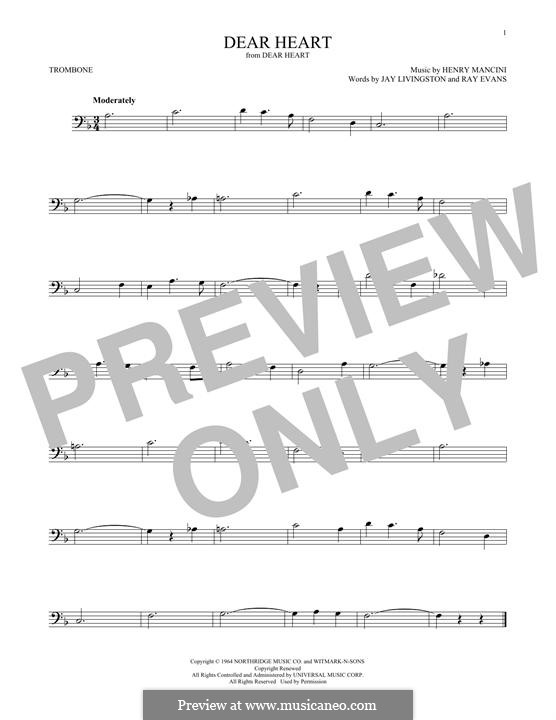 Dear Heart: For trombone by Henry Mancini
