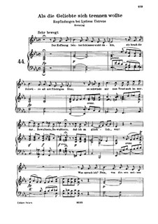 Als die Geliebte sich trennen wollte, WoO 132: Piano score with vocal part by Ludwig van Beethoven