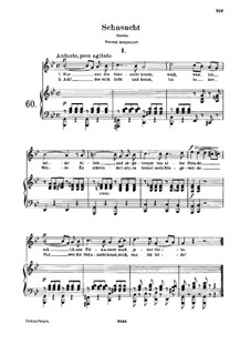 Sehnsucht (in Four Settings), WoO 134: For voice and piano by Ludwig van Beethoven