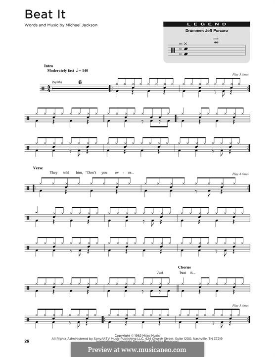 Beat It: Drum set by Michael Jackson