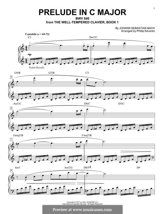 Prelude and Fugue No.1 in C Major, BWV 846: Prelude (jazz version) by Johann Sebastian Bach
