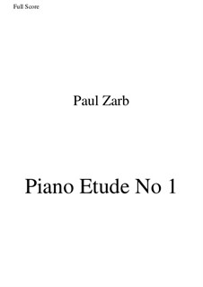 Piano Etude No.1: Piano Etude No.1 by Paul Zarb