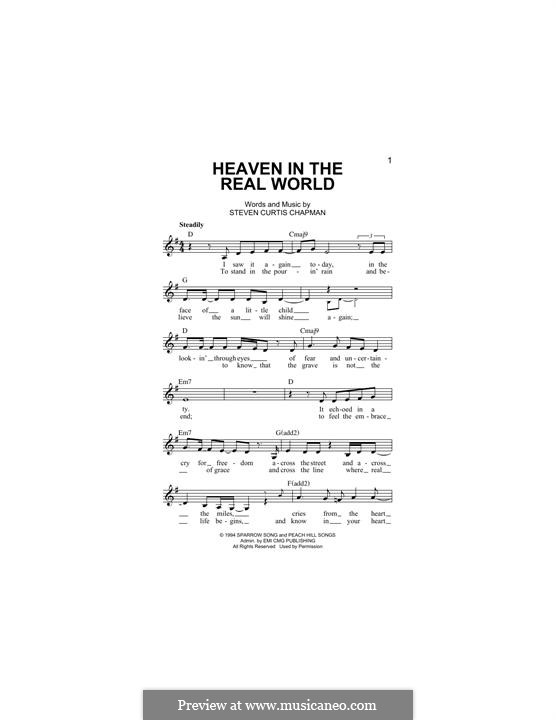 Heaven in the Real World: Melody line by Steven Curtis Chapman