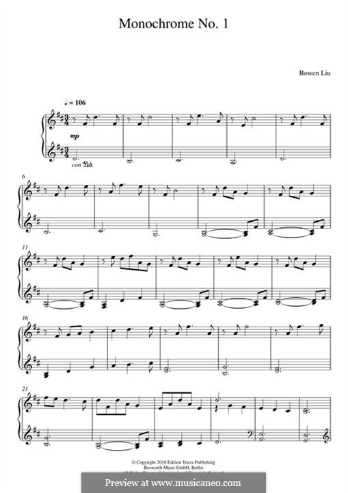 Monochrome No.1: For piano by Bowen Liu