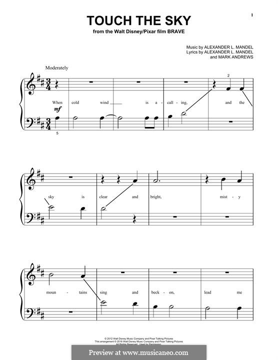 Touch The Sky (from Brave): For piano by Alexander L. Mandel