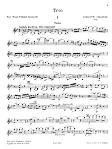 Piano Trio in G Minor: Violin part by Auguste Chapuis