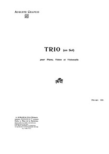 Piano Trio in G Minor: Full score by Auguste Chapuis