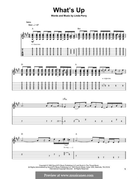 What's Up (4 Non Blondes): For guitar with tab by Linda Perry