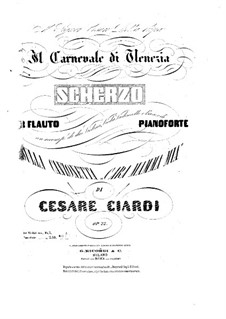 Il Carnevale di Venezia, Op.22: Piano part by Cesare Ciardi