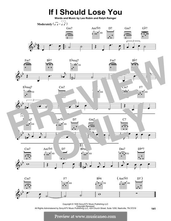 If I Should Lose You (Phineas Newborn): For guitar with tab by Leo Robin, Ralph Rainger