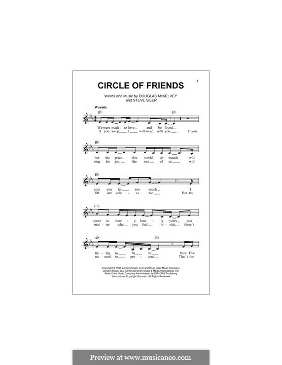 Circle of Friends (Point of Grace): Melody line by Doug McKelvey, Steve Siler