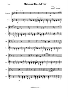 Madonna il tuo bel viso (Lady by your fair face): For cor anglais and guitar by Philippe Verdelot