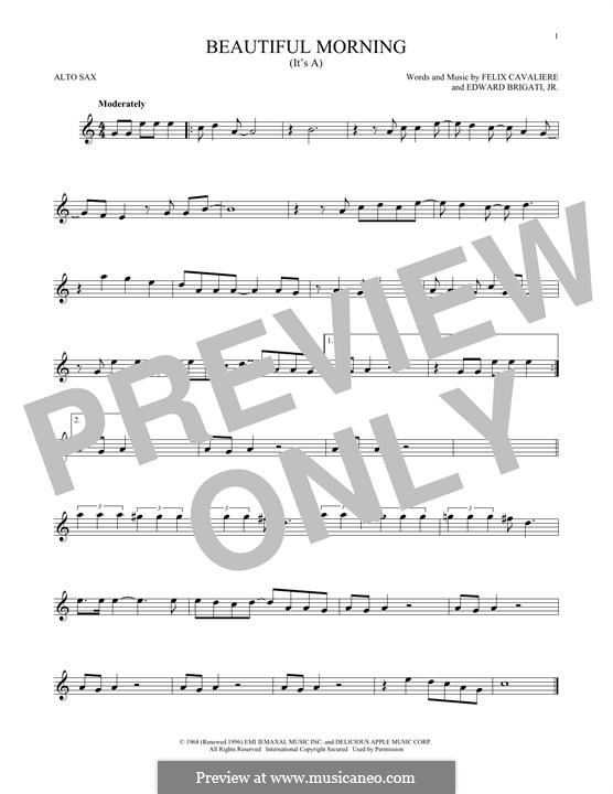(It's A) Beautiful Morning (The Rascals): For alto saxophone by Edward Brigati Jr., Felix Cavaliere