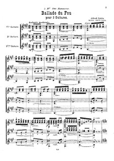 Ballade du Fou for Three Guitars: Ballade du Fou for Three Guitars by Alfred Cottin