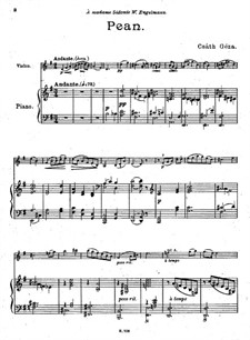 Pean: For violin and piano by Géza Csáth