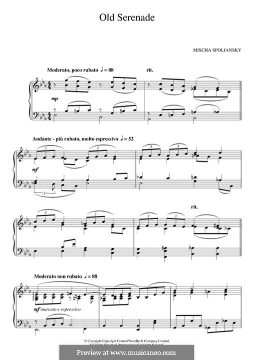 Old Serenade: For piano by Mischa Spoliansky