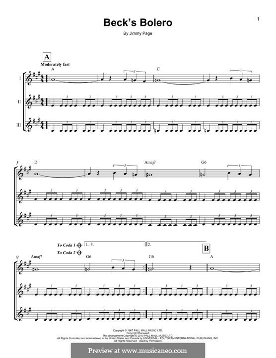 Beck's Bolero: For ukulele by Jimmy Page