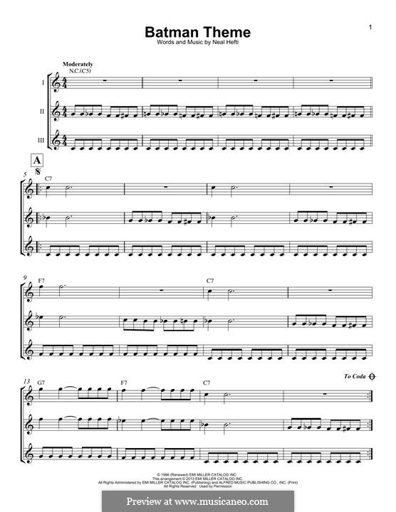 Batman Theme: For ukulele by Neal Hefti