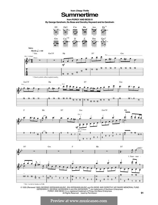 Summertime: For guitar with tab (Janis Joplin) by George Gershwin