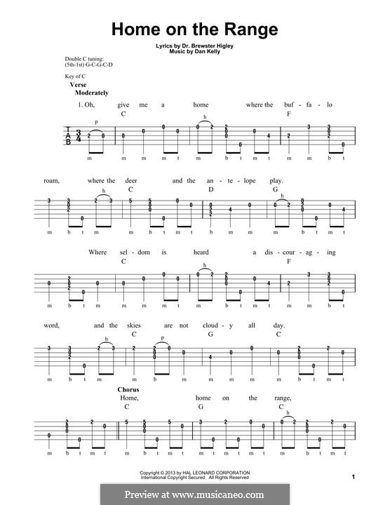 Home on the Range: For banjo by Daniel E. Kelley