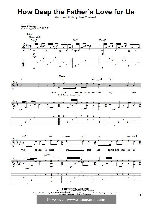 How Deep the Father's Love for Us (Phillips, Craig & Dean): For guitar with tab by Stuart Townend