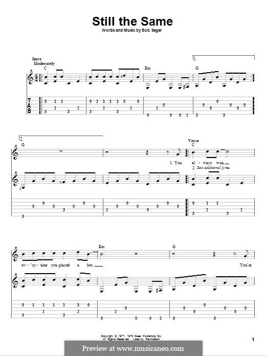 Still the Same: For guitar with tab by Bob Seger