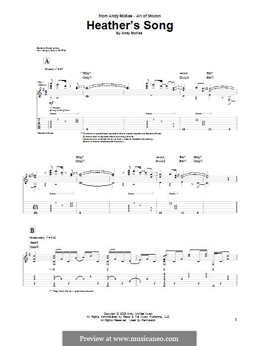Program Note Heather's Heather's Song by A. McKee - sheet music on MusicaNeo