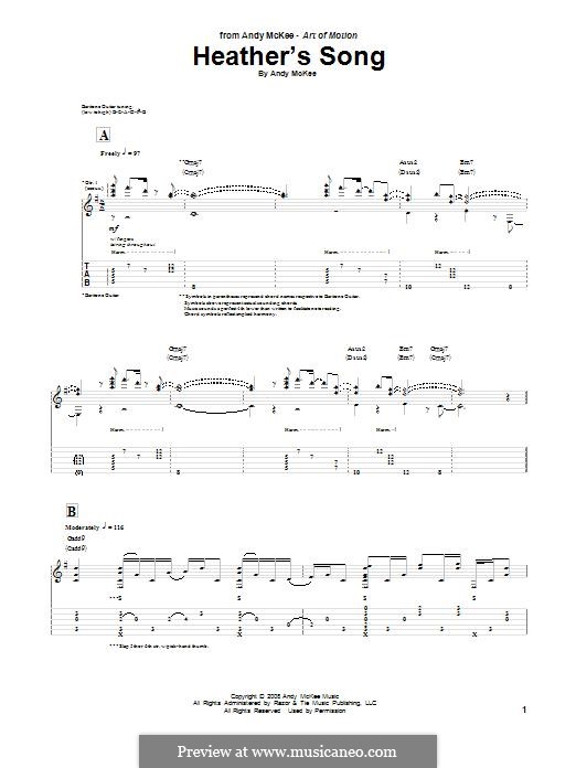 Heather's Song: For guitar with tab by Andy McKee