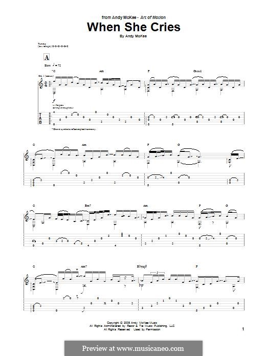 When She Cries: For guitar with tab by Andy McKee