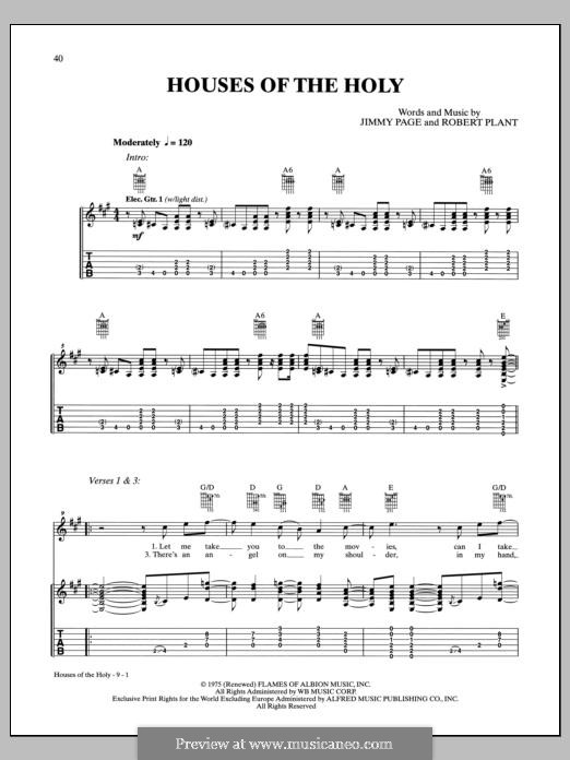 Houses of the Holy (Led Zeppelin): For guitar with tab by Jimmy Page, Robert Plant