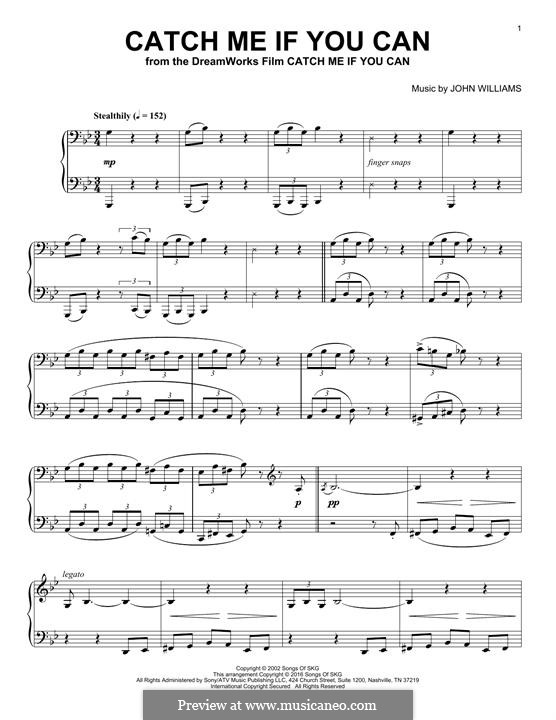 Catch Me If You Can: For piano by John Williams