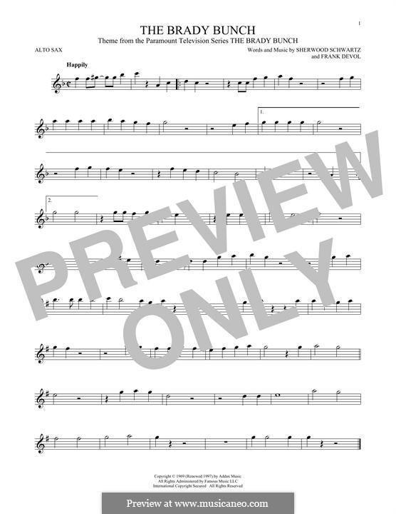 The Brady Bunch: For alto saxophone by Frank Devol