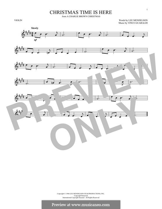 Instrumental version: For violin by Vince Guaraldi