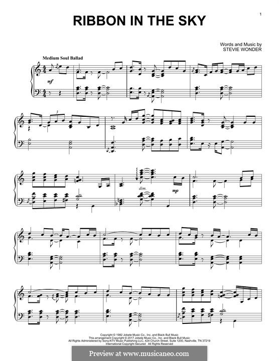 ribbon in the sky by s wonder sheet music on musicaneo sheet music ribbon