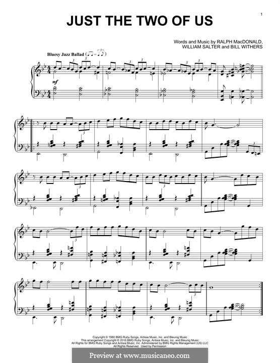 Bill Withers Just the Two of Us Sheet Music (Leadsheet) in F Minor  (transposable) - Download & Print - SKU: MN0163955