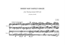 Sheep May Safely Graze: For piano four hands by Johann Sebastian Bach