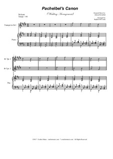 Chamber version: For brass quartet and piano by Johann Pachelbel