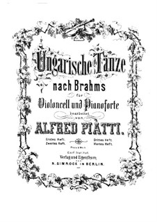 No.1-5: For cello and piano by Johannes Brahms