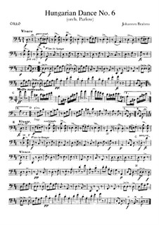 No.5, 6: For orchestra – cello part by Johannes Brahms