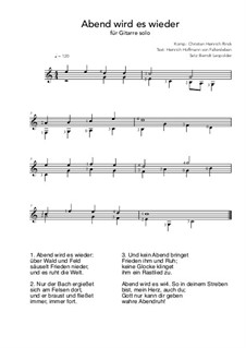 Abendlied: Für Gitarre by Christian Heinrich Rinck
