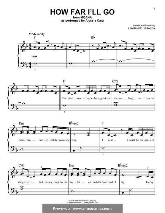 Piano version: With lyrics by Lin-Manuel Miranda