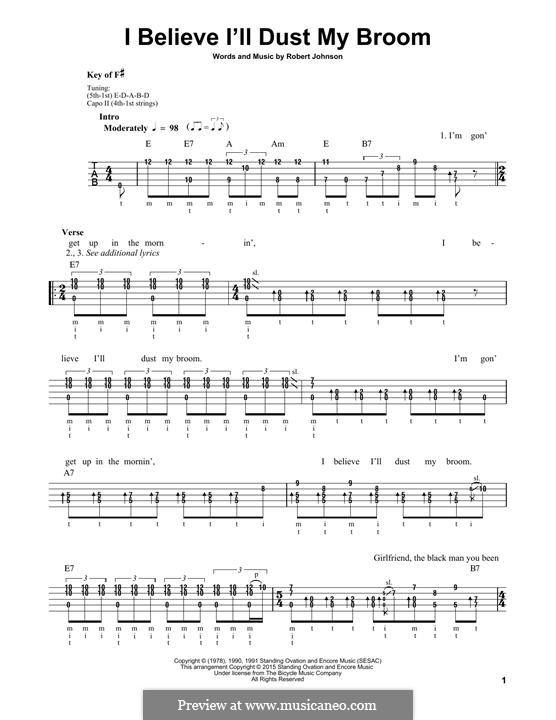 I Believe I'll Dust My Broom by R.L. Johnson sheet music on MusicaNeo