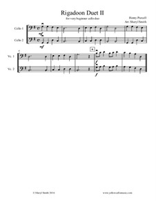 Rigadoon II for beginner cello duo: Rigadoon II for beginner cello duo by Henry Purcell
