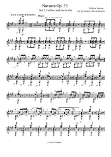 Navarra, Op.33: For guitar by Pablo de Sarasate