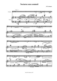 Nocturne sans sommeil (Sleepless nocturne): For clarinet and piano by David W Solomons