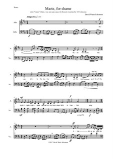 Sweet Suite: Marie for shame for alto voice and cello by David W Solomons
